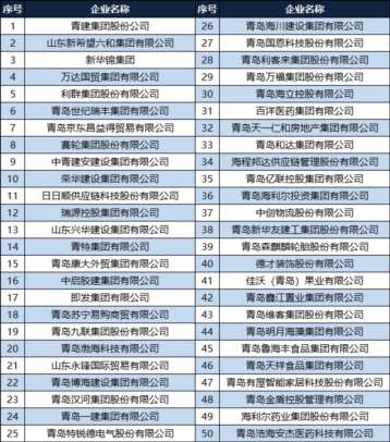 2021青岛民营企业100强：新华锦跻身三甲，百洋医药第31