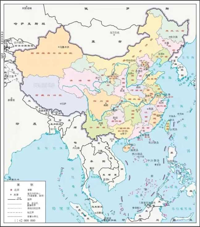 中国海域地图高清版大图（中国最新地图2022年版）