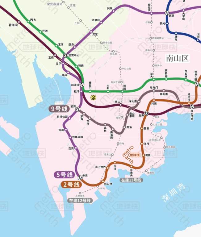 深圳地铁1号线线路图（深圳轨道交通运营(在建)线路图）