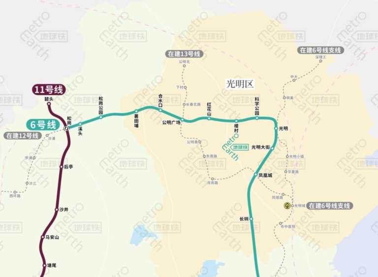 深圳地铁1号线线路图（深圳轨道交通运营(在建)线路图）