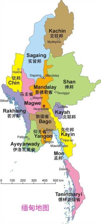 缅甸面积地图全图可放大（告诉你一个真实的缅甸）