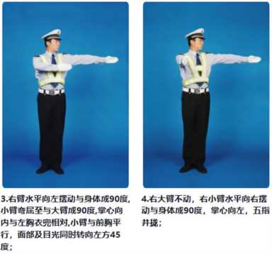 交通警察手势图及图解（最新交警手势信号图解）(3)