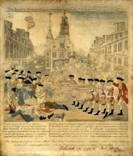 “波士顿惨案”发生在1770年3月