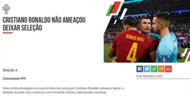 葡萄牙c罗新闻 ，葡萄牙足协辟谣c罗威胁离队教练