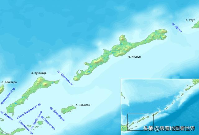 南千岛群岛地图，阿赖山脉地图
