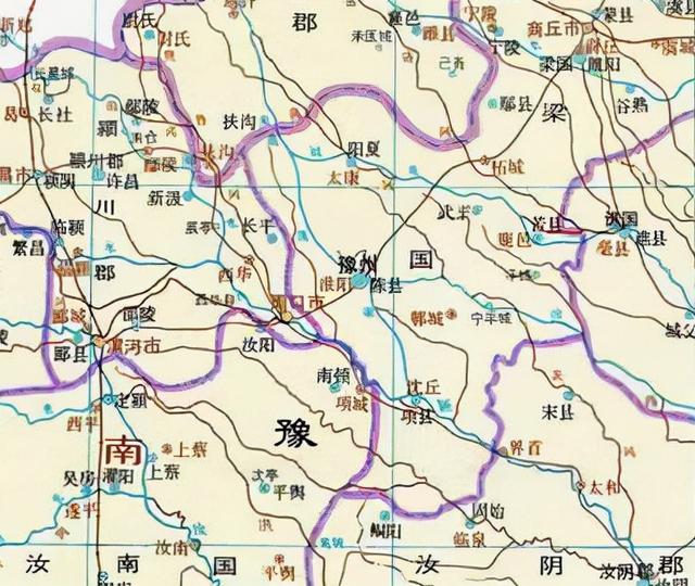 河南周口地图，战国时期的地图分布图