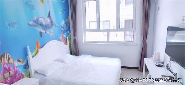 北戴河刘庄莱悦旅馆，刘庄民宿区最干净且房间风格多样，紧邻夜市
