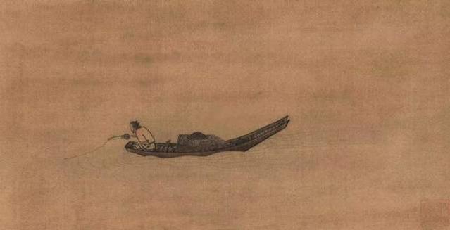 1000年前的寒江独钓图，把渔翁放大后，鱼竿上竟有一个滑轮