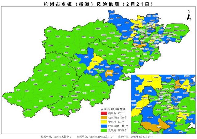 速看，最新版的杭州市乡镇（街道）新冠肺炎疫情风险等级地图来了