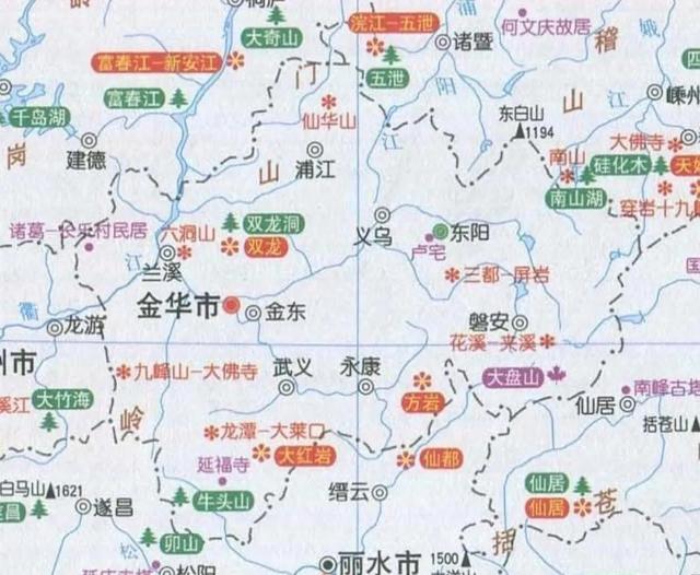中国旅游地图揽胜- 浙江金华